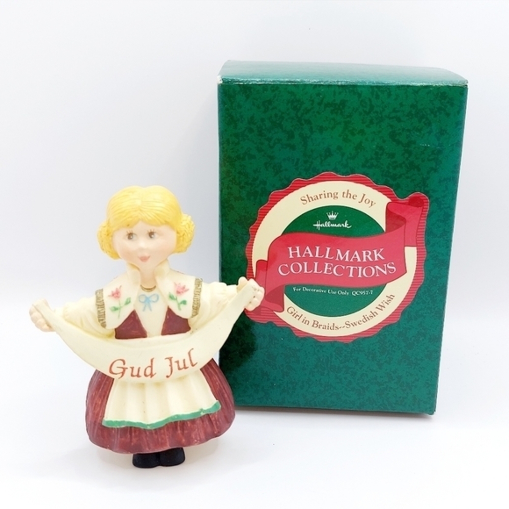 Vintage 1991 Hallmark Swedish Girl with braids‎